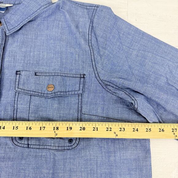 DULUTH Trading Co Chambray Shirt Dress 2XL Rootstock Denim Blue Utility Western - Picture 11 of 15